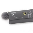 Retro PU Leather Party Clutch Purse with Plush Ball Women Zipper Travel Wallets