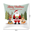 Anti-Fading Christmas Santa Print Pillow Case Sweat-Absorbent Home Sofa Cushion