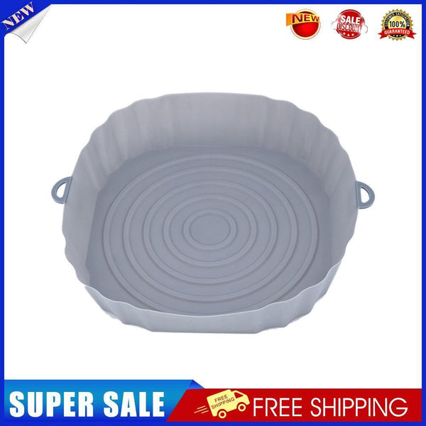 Silicone Air Fryer Liner Reusable Oven Baking BBQ Fryer Pan Mat (Grey)