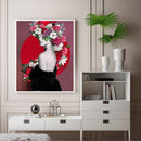 Girl with Flower Oil Paint By Number Kit DIY Frameless Drawing Picture for Ad