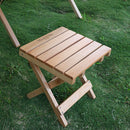 Wood Chair Portable Foldable Outdoor Camping Fishing BBQ Bench Stool (Log)