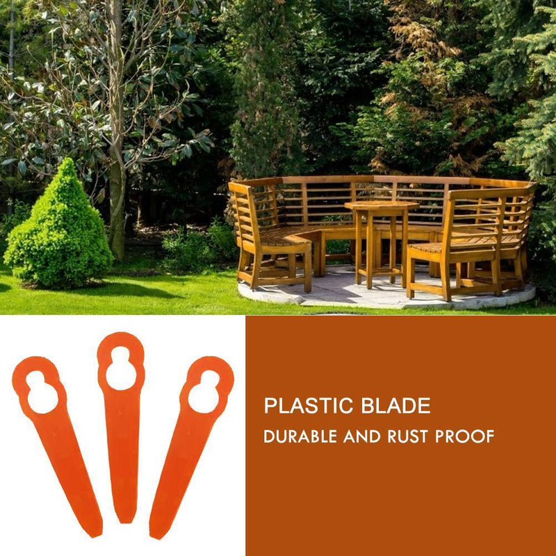 40pcs Grass Trimmer Plastic Blade Lawn Mower Garden Cutting Tool (Orange)