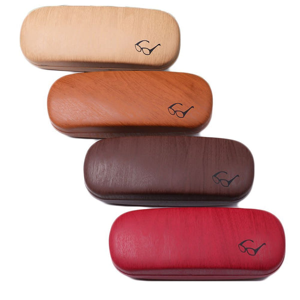 Wood Grain Eyeglass Box Hard Kit Holder Spectacle Case Reading Glasses Case