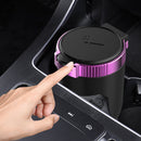 LED Light Car Ashtray Universal Cigarette Cylinder Holder with Lid (Purple)