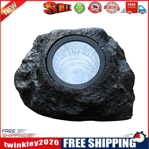 2xLED Solar Simulation Stone Lamp Outdoor Waterproof Garden Landscape Light
