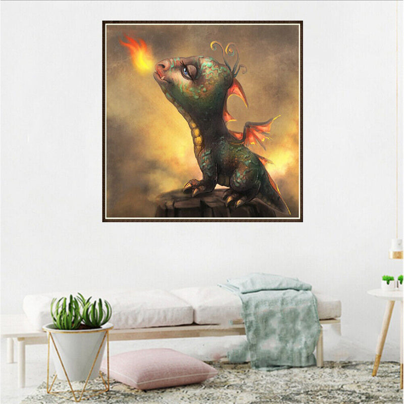 Dinosaur 5D Round Diamond Painting Embroidery DIY Needlework Cross Stitch/A