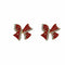 Women Gifts Hoop Rhinestone Dangle Red Bow Earrings Stud Jewelry Zircon