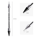 Dual Heads Dotting Wax Pen Point Drill Picker Nail Art Studs Dotter (Black)