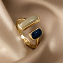 Romantic Fashion Drop Glaze Open Finger chain Dripping Oil Adjustable Open Ring