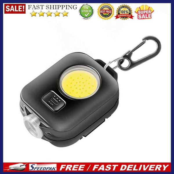 Multifunctional COB LED Flashlight Waterproof 8 Modes Emergency Light Keychai