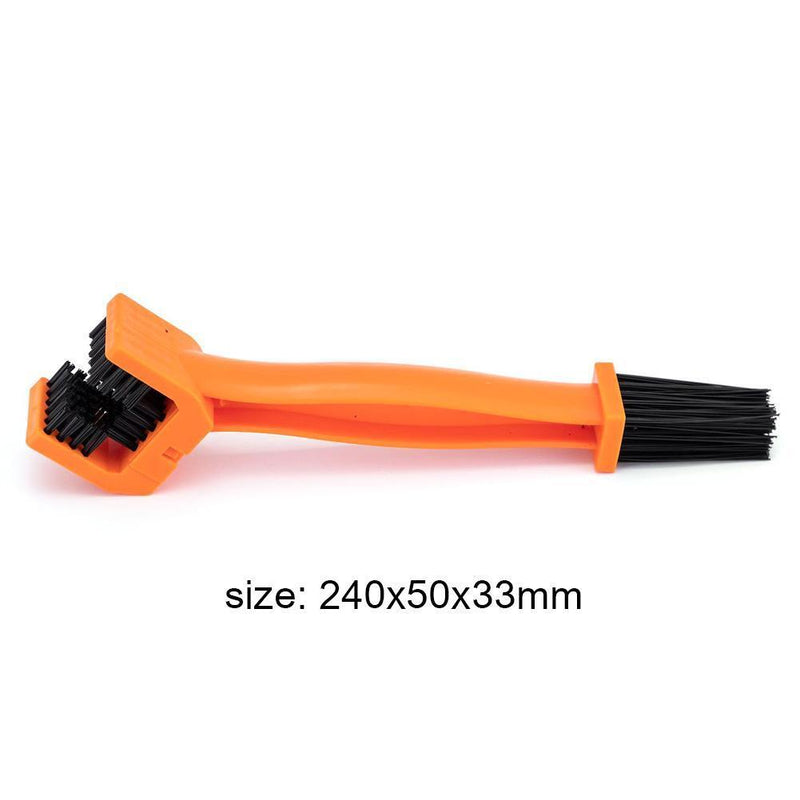 Motorcycle Bike Chain Brush MTB Bicycle Chain Scrubber Cleaning Tool Orange