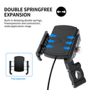 Waterproof Mobile Phone Holder Stand 15W Motorcycle Handlebar QC3.0 USB Charger