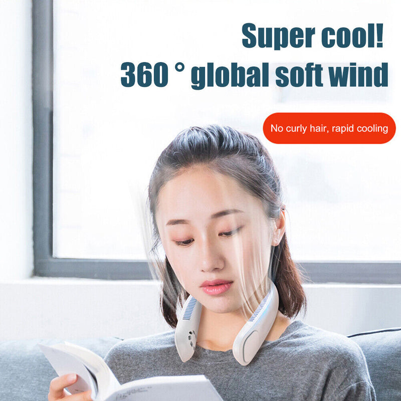 Leafless Hanging Neck Fan 360 Degree Ventilador Mute Sport Fans 9000mAh
