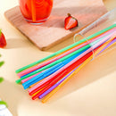 100pcs Colorful Bendable Drinking Straws Disposable Plastic Bar Party Straw