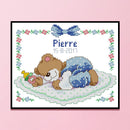 Partial Cross Stitch 14CT Cotton Thread DIY Cartoon Baby Counted Embroidery K