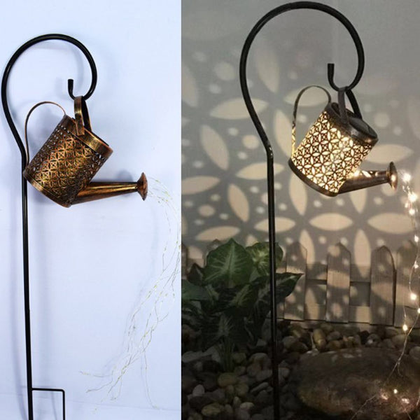 Energy Kettle Shower Lamp Waterfall Lamp Watering Can String Light Iron Art
