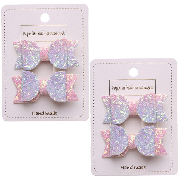 Double Layer Baby Girls Cute Hairpins Kids Hair Clips Bows Headwear Sequin Bow