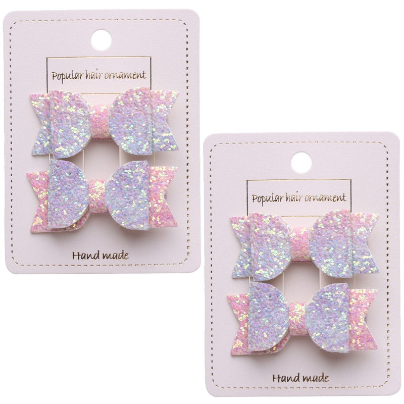 Double Layer Baby Girls Cute Hairpins Kids Hair Clips Bows Headwear Sequin Bow