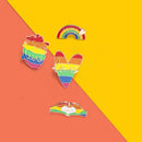 4PCS Lapel Metal Flag Denim Enamel Pins Rainbow Brooch Pins Pride