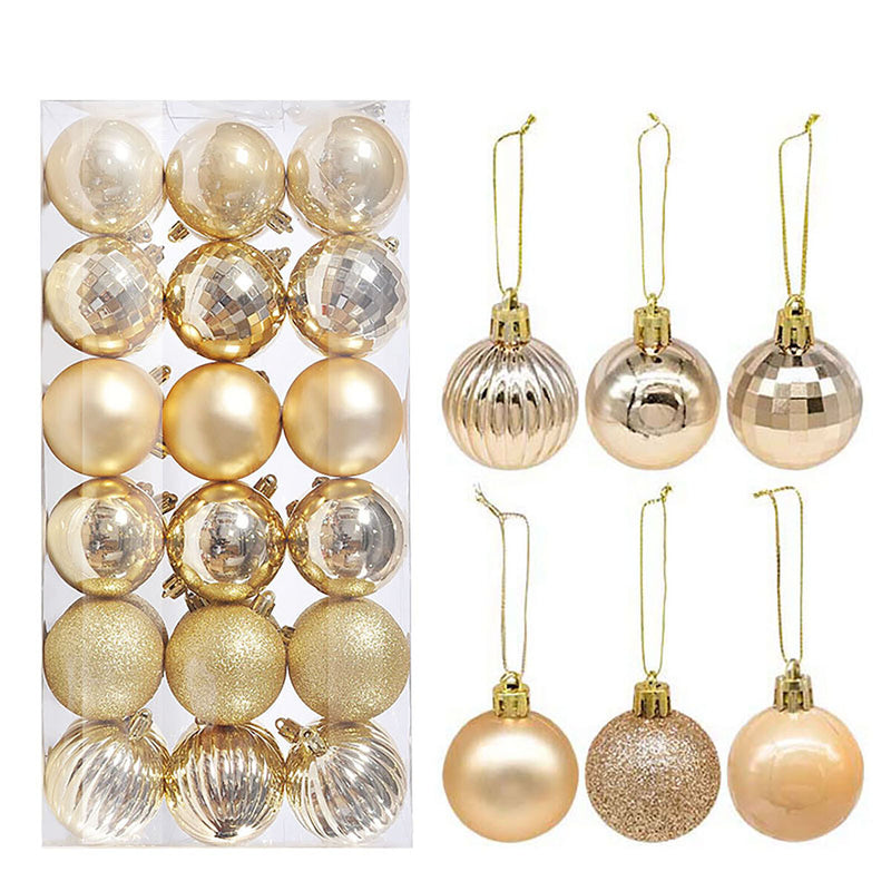 36pcs Christmas Baubles Electroplating PVC Christmas Ornaments Xmas Decorations