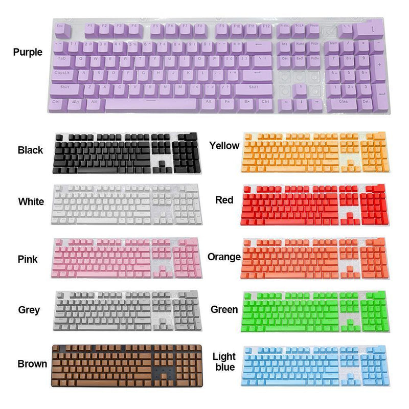 104pcs Universal Mechanical Keyboard Keycap PC Bakclit Key Cap Set (Yellow)