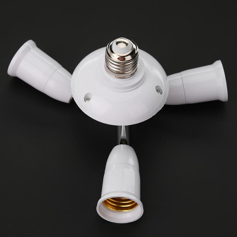 Adjustable E27 Splitter 3 Heads Lamp Base Adapter LED Bulb Holder Socket Newly