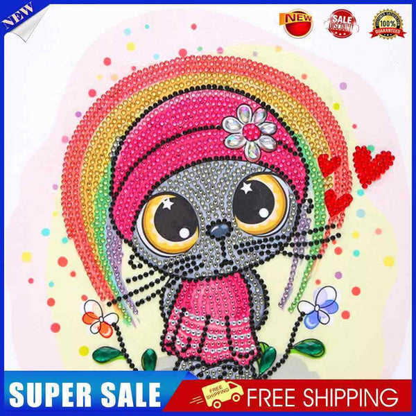 DIY 5D Diamond Painting Kit Part Special Shape Rhinestone Drawing Cat Picture