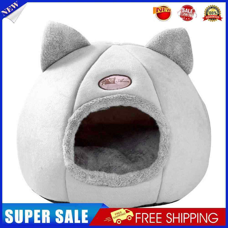 Pet Dog Cat House Foldable Kennel Winter Warm Nest Puppy Sleeping Cave (M)