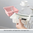 Kitchen Refrigerator Storage Box Stretchable Drawer Rack Shelf (Pink) Newly