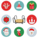 DIY Acrylic Diamond Coaster Set Christmas Style (8 Piece Set 1 Rack) (BD206)