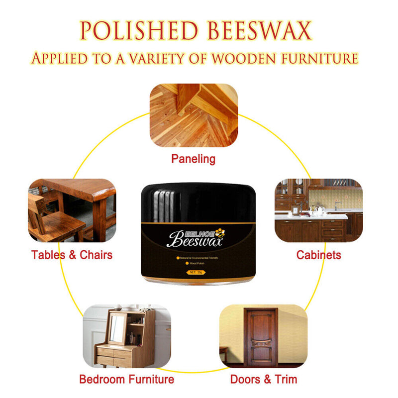 Solid Wood Renovation Beeswax Furniture Care Waterproof Polish Wax (20g)