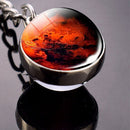 Solar System Metal Pendant Galaxy Earth Mars Glass Moon Keychain (Mars) Newly