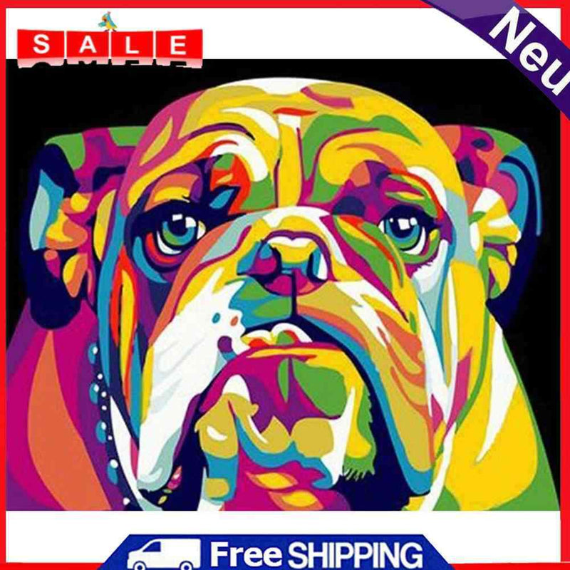 Oil Canvas Pictures Set DIY Painting By Numbers Cartoon Animals Hand Painted Kit
