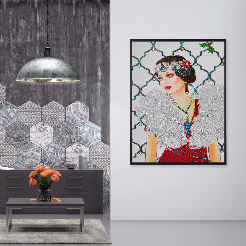 DIY Part Drill Special-shaped Diamond Painting Elegant Lady Mosaic (Y033) Newly