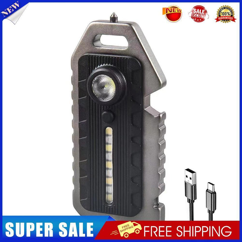 Outdoor Camping COB LED Work Torch Waterproof Pocket Flashlight Whistle