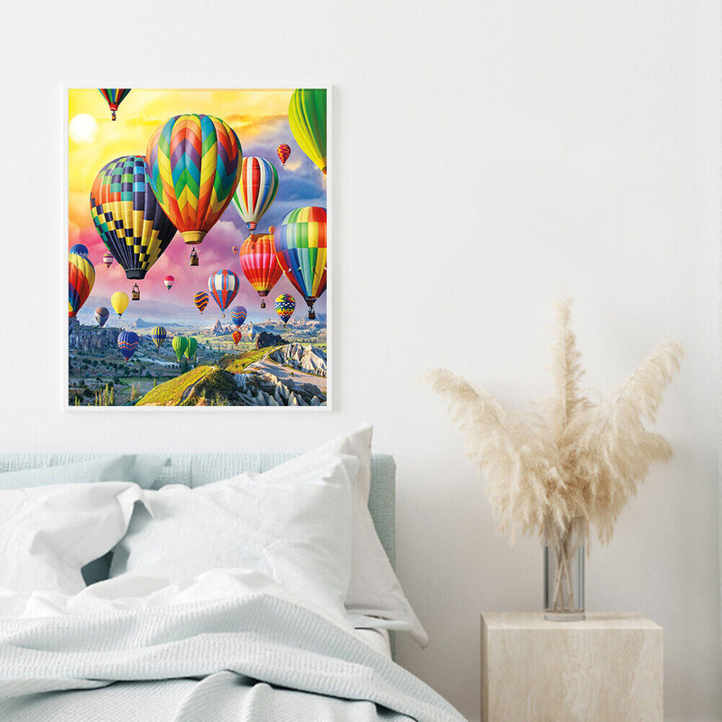 Frameless Oil Paint By Numbers Hot-air Balloon DIY Canvas Picture Craft Kit