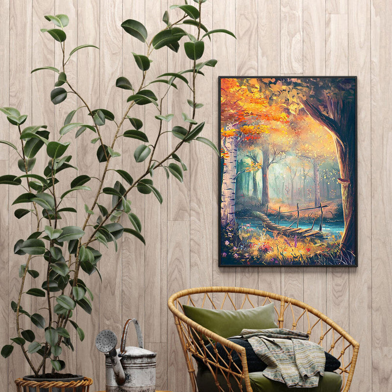 Forest Bridge Lake Oil Paint By Numbers Kits DIY Home Decoration Gift Unframed