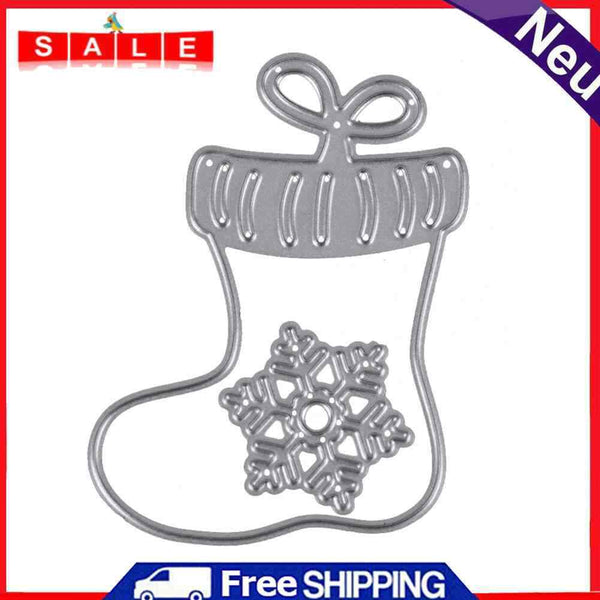 2pcs Snowflake Christmas Boat Cutting Dies Stencils Scrapbook Photo Al