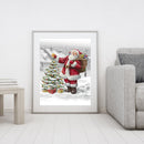 DIY Canvas Paint By Numbers Set Oil Hand Painted Santa Claus Drawing Kit Craft