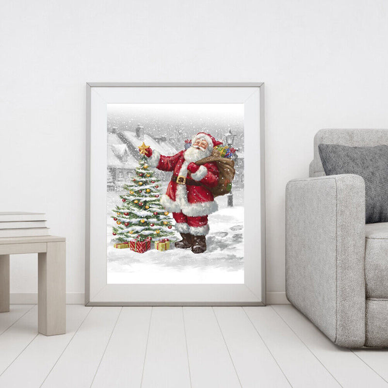 DIY Canvas Paint By Numbers Set Oil Hand Painted Santa Claus Drawing Kit Craft