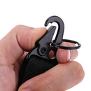 Carabiner Hook Webbing Buckle Nylon Molle Belt Hanging Key Ring(Black)