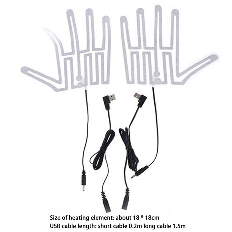 2pcs 5V Hand Warmer Heater USB Gloves Heated Pads Electric Heating Film Element