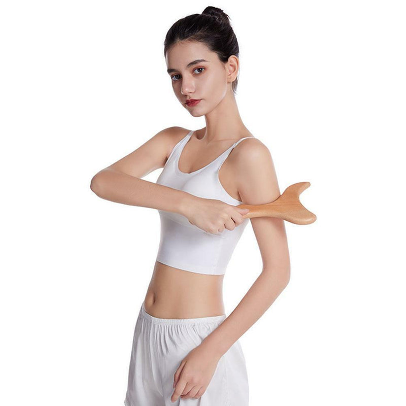 Fork Shaped Wood Wooden Gua Sha Tool Board Scraping Spa Massager