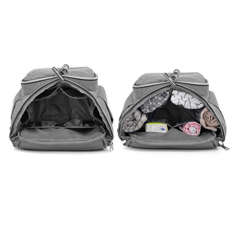 Baby Diaper Bag Backpack Waterproof Mummy Outdoor Large Capacity Bag (Grey)