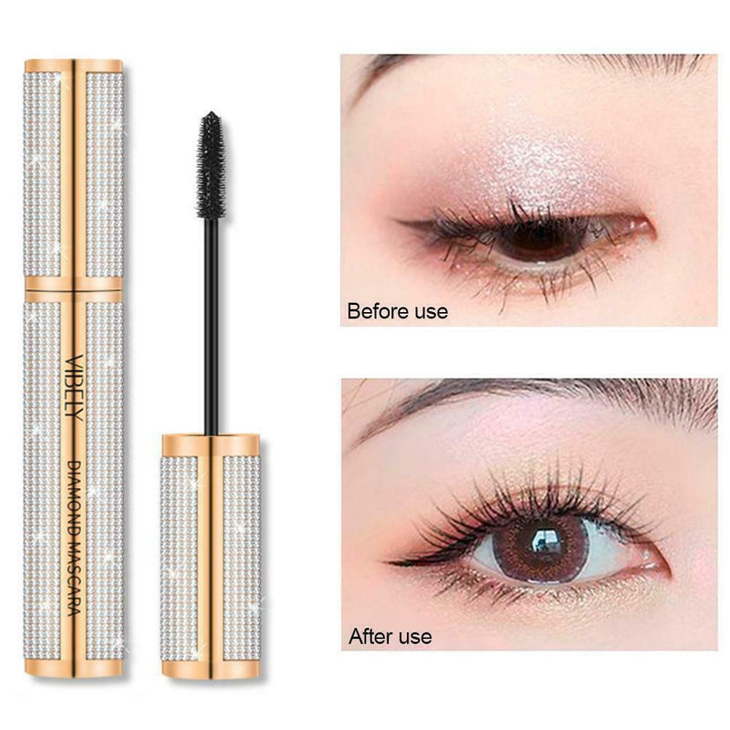 4D Flash Diamond Mascara Waterproof Silk Fiber Thick Lasting Lengthening P0P7