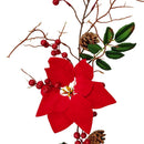 Faux Plant Decoration Eucalyptus Leaf Vines Red Fruit Pine Needle Pine Cone