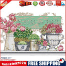 Partial Embroidery 14CT Needlework Cross Stitch Kit 2 Strands Paris Flower