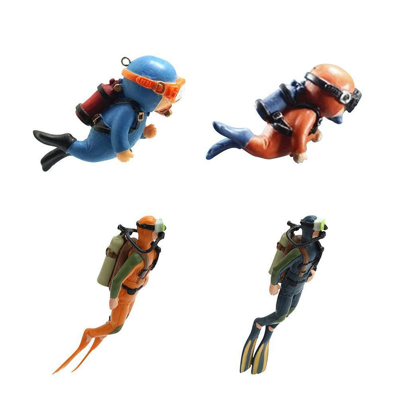 Diver Fish Tank Underwater Ornaments Aquarium Landscape Decoration (Blue)