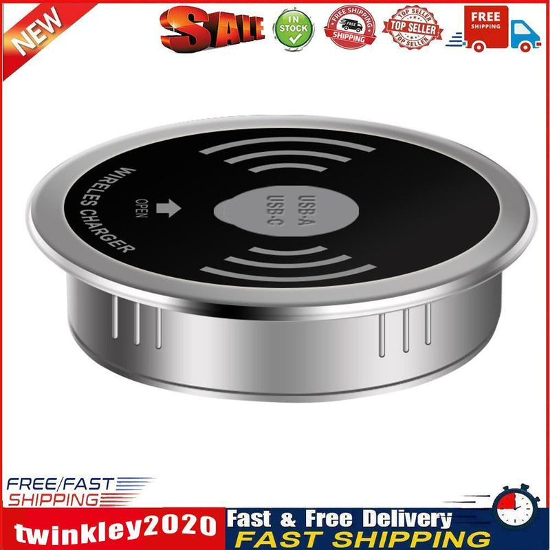 USB Type-C Multiple Coil QI Wireless Charger Embedded Desktop Transmitter Newly