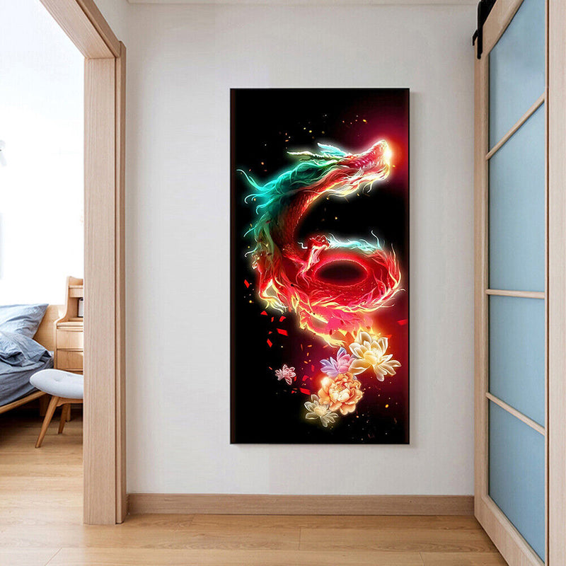 Colorful Dragon Oil Paint By Numbers Kits DIY Handpainted on Canvas Picture